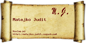 Matejko Judit névjegykártya